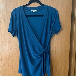 Gilli Teal Wrap Blouse